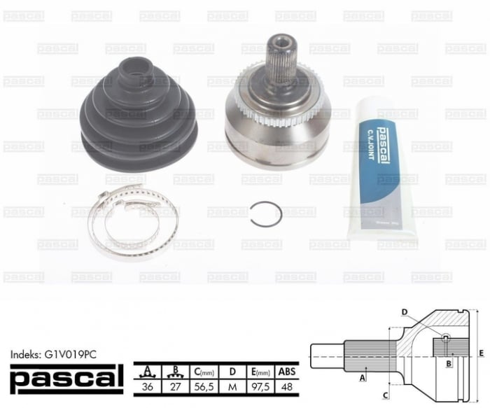 Cap planetara spre roata (36z 27z 56,5mm; ABS:48) VOLVO C30, S60 I, V70 II 1.6-2.5D intre 1999-2012