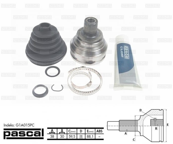 Cap planetara spre roata (38z 30z 59,5mm; ABS:45) AUDI 100 2.0-2.6 intre 1990-1994