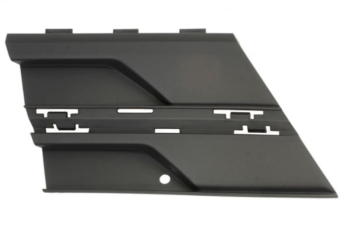 Capac carlig remorcare fata (cu orificii pentru sipci, plastic, negru, CARAVELLE) potrivit VW TRANSPORTER T6 03.19-