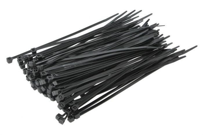 Colier furtun 100buc., culoare: negru, latime 4,8 mm, lungime 200mm, material: poliamida 6.6 [1]