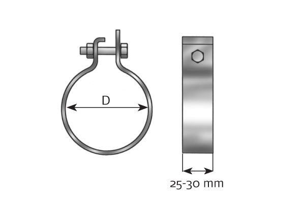 Colier sistem esapament (124,5mm, aluminiu) potrivit MAN TGS I, TGX I D1556LF08-D2676LF68 06.06-09.21 [3]
