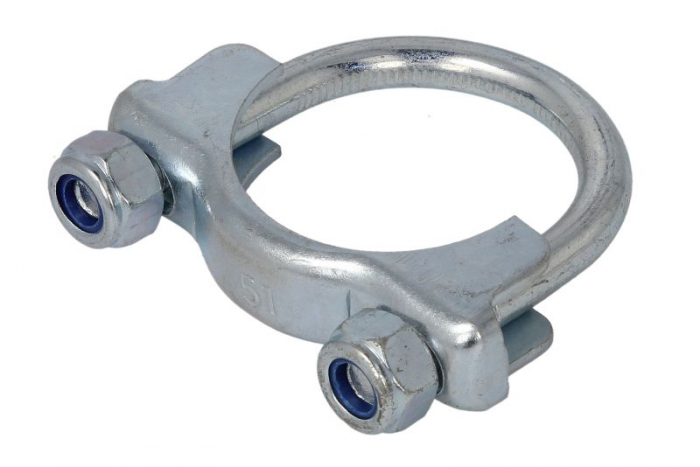 Colier sistem esapament (51mm) potrivit FIAT DOBLO, DOBLO/MINIVAN; FORD ESCORT V, ESCORT VI, FIESTA/MINIVAN, ORION III, PUMA; OPEL ASTRA F, COMBO/MINIVAN, CORSA B, CORSA C, CORSA D 1.1-2.0 09.84- [1]