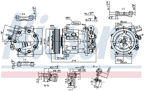 Compresor AC clima CITROEN C5, C5 II, C5 III; PEUGEOT 407, 407 SW, 607 1.6D-2.2 dupa 2000