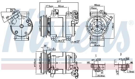 Compresor AC clima MITSUBISHI L 200 TRITON, PAJERO SPORT II 2.5D dupa 2005