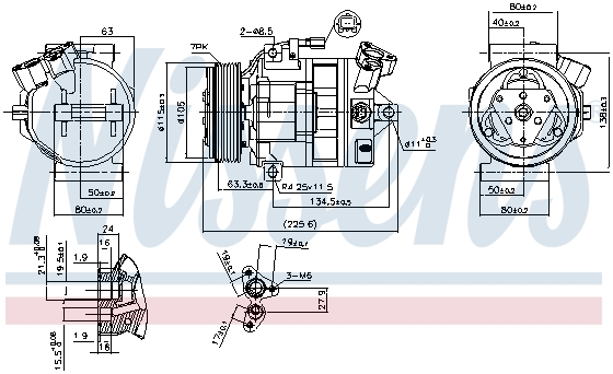 Compresor AC clima NISSAN PRIMASTAR; OPEL VIVARO A; RENAULT ESPACE IV, LAGUNA II, TRAFIC II, VEL SATIS M9R630-M9R859 dupa 2005