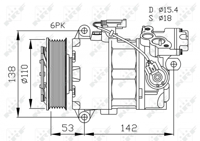 Compresor aer conditionat AC potrivit BMW Seria 1 (E81), 1 (E82), 1 (E87), 1 (E88), 3 (E90), 3 (E91), 3 (E92), 3 (E93), X1 (E84) 1.6 2.0 06.04-06.15