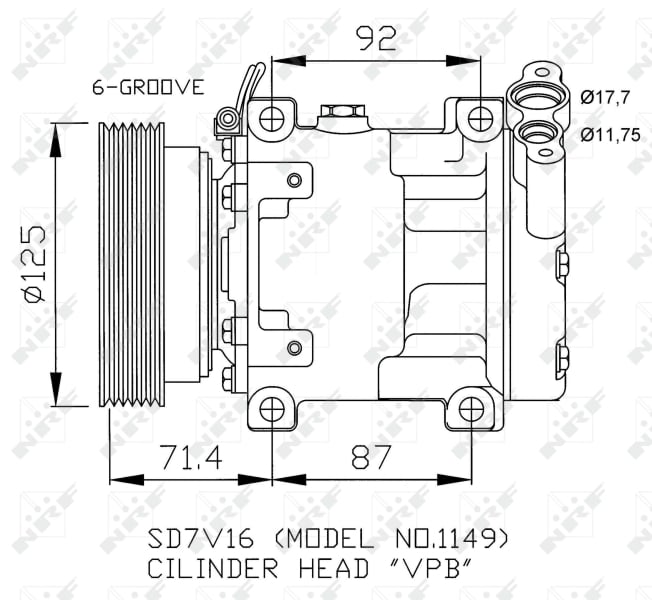 Compresor aer conditionat AC potrivit RENAULT CLIO II 1.6 09.98-04.05