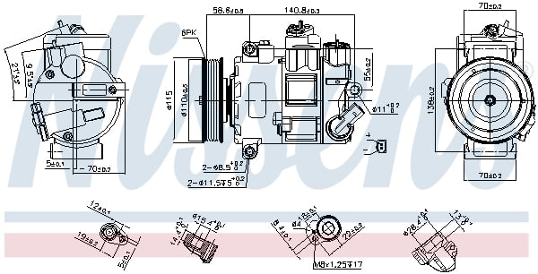 Compresor climatizare aer conditionat potrivit AUDI A1, A3, A6 ALLROAD C6, Q2, Q3, TT; SEAT ALHAMBRA, ALTEA, ALTEA XL, ARONA, ATECA, IBIZA IV, IBIZA IV SC, IBIZA IV ST, IBIZA V, LEON, LEON SC 1.0-3.6