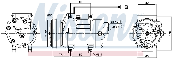 Compresor climatizare aer conditionat potrivit AUDI A4 B5, A6 C5; VW PASSAT B5, PASSAT B5.5 1.6-1.9DH 11.94-05.05 [5]
