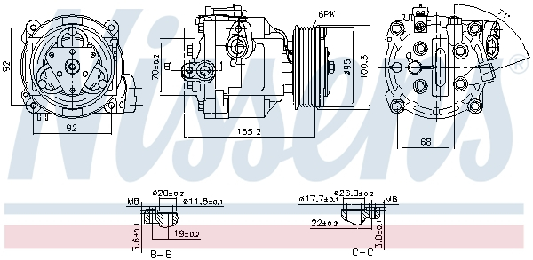 Compresor climatizare aer conditionat potrivit CHEVROLET AVEO, TRAX; OPEL ADAM, MOKKA MOKKA X 1.2-1.8 03.11-