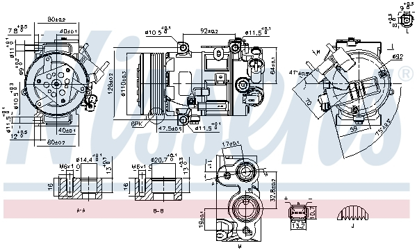 Compresor climatizare aer conditionat potrivit DS DS 5; CITROEN C4 II, C5 III, DS4, DS5; PEUGEOT 308 I, 508 I, RCZ 2.0D 2.0DH 04.09-