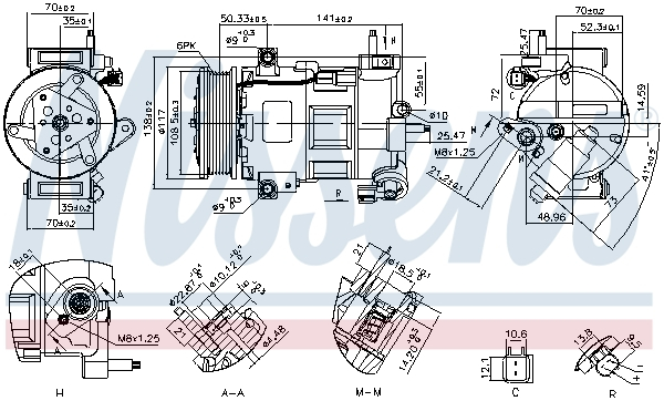 Compresor climatizare aer conditionat potrivit FORD B-MAX, ECOSPORT, FIESTA VI, TOURNEO COURIER B460, TRANSIT COURIER B460, TRANSIT COURIER B460 MINIVAN 1.0 09.12-