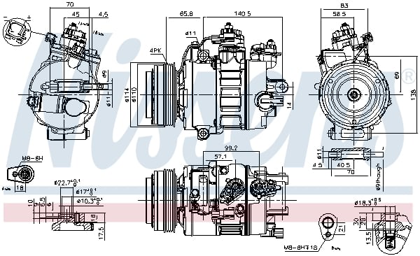 Compresor climatizare aer conditionat potrivit FORD GALAXY III, MONDEO V, S-MAX 2.0 2.5 09.12-