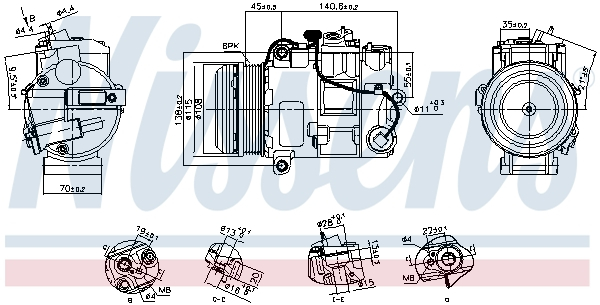 Compresor climatizare aer conditionat potrivit MERCEDES SPRINTER 3,5-T (B906), SPRINTER 3-T (B906), SPRINTER 4,6-T (B906), SPRINTER 5-T (B906) 2.2D 06.06-