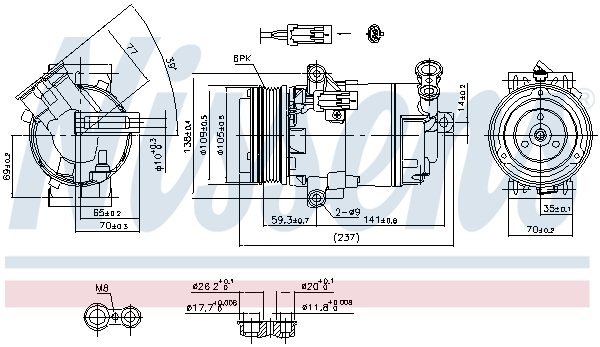 Compresor climatizare aer conditionat potrivit OPEL ASTRA H, ASTRA H GTC, ZAFIRA B, ZAFIRA B MINIVAN 1.9D 04.04-04.15