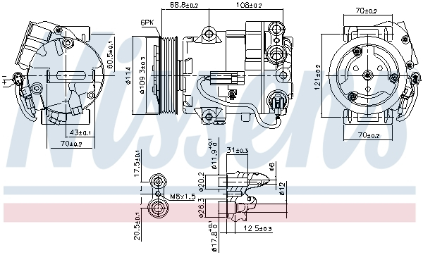 Compresor climatizare aer conditionat potrivit OPEL ASTRA J, ASTRA J GTC, MERIVA B 1.3D 1.7D 09.09-01.17