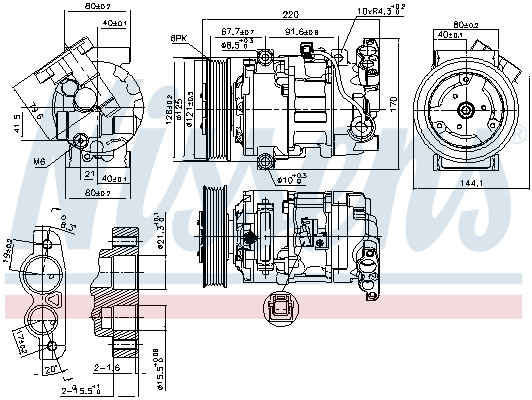 Compresor climatizare aer conditionat potrivit RENAULT GRAND SCENIC III, MEGANE, MEGANE III, MODUS, SCENIC III 1.2LPG-1.6LPG 05.08-