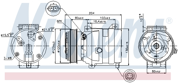 Compresor climatizare aer conditionat potrivit renault laguna ii, vel satis 1.8-2.2d 03.01-