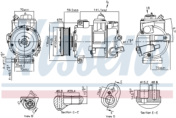 Compresor climatizare aer conditionat potrivit VW CALIFORNIA T6 CAMPER, MULTIVAN VI, TRANSPORTER VI, TRANSPORTER VI CARAVELLE VI 2.0 04.15-07.19