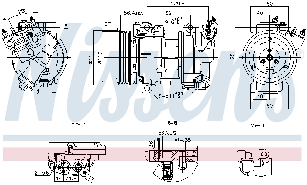 Compresor climatizare potrivit DS DS 4, DS 5; CITROEN BERLINGO, BERLINGO MULTISPACE, BERLINGO MINIVAN, C4 II, DS4, DS5; PEUGEOT 3008 I, 5008, PARTNER, PARTNER TEPEE 1.2-1.6LPG 04.08-