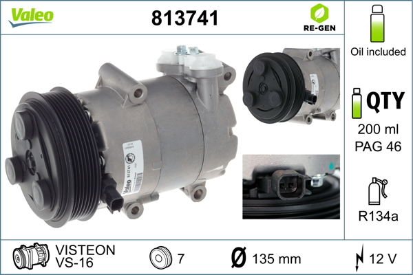 Compresor climatizare potrivit FORD C-MAX, FOCUS C-MAX, FOCUS II, FOCUS II KOMBI, TRANSIT 1.4-3.2D 10.03-08.14