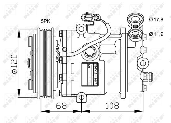 Compresor climatizare potrivit OPEL COMBO TOUR, COMBO MINIVAN, CORSA C, CORSA C HATCHBACK, TIGRA 1.2 1.4 09.00-