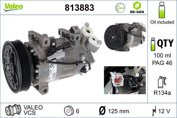 Compresor climatizare potrivit RENAULT CAPTUR I, CLIO IV, CLIO IV HATCHBACK, CLIO IV KOMBI 1.2 1.5D 11.12-