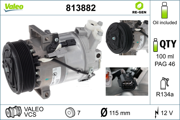 Compresor climatizare potrivit RENAULT CAPTUR I, CLIO IV, CLIO IV HATCHBACK, CLIO IV KOMBI, KAPTUR 0.9-1.6 11.12-