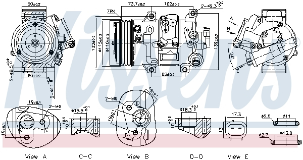 Compresor climatizare potrivit TOYOTA AURIS, AVENSIS, COROLLA, MATRIX, VERSO 1.33-2.0 11.06-10.18