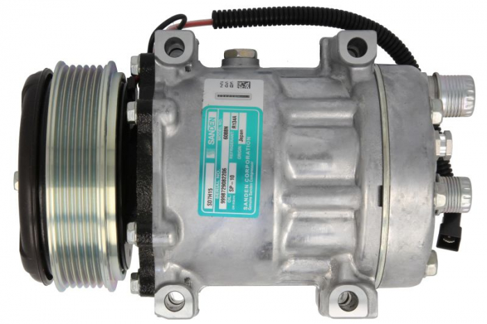 Compresor climatizare (R134a) potrivit VALTRA potrivit VALTRA N 101, N 103, N 111, N 111E, N 113, N 121, N 122, N 123, N 141, N 142, N 143, N 163, N 91, N 93, T 120, T 120C, T 121, T 130, T 130C