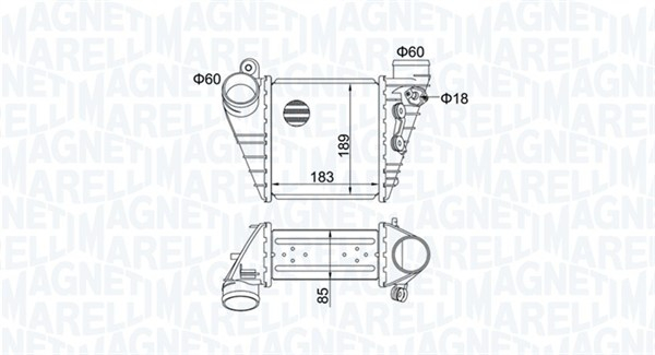 Compresor intercooler potrivit AUDI A3; VW BORA, BORA I, GOLF IV 1.8 1.9D 09.96-06.06