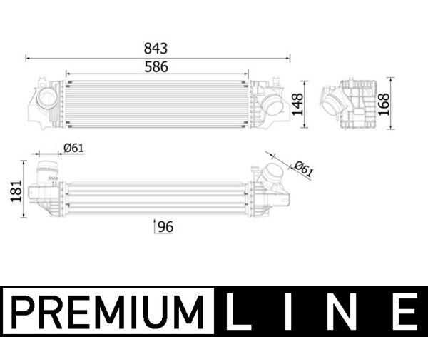 Compresor intercooler potrivit BMW 1 (F40), 2 (F45), 2 GRAN COUPE (F44), 2 GRAN TOURER (F46), 2 GRAN TOURER VAN (F46), X1 (F48), X2 (F39), X2 (U10); MINI (F55), (F56), (F57) 1.5D 2.0 2.0D 09.13-