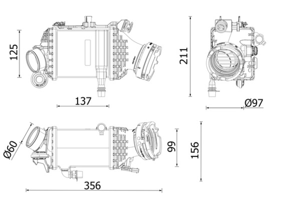 Compresor intercooler potrivit BMW 5 (G30, F90), 7 (G11, G12) 4.0 4.4 09.15-06.19