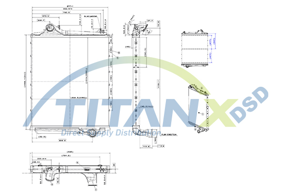 Compresor intercooler potrivit RVI T; VOLVO FH, FH II, FH III, FH16 II, FH16 III D13A400-G13C460 09.05-