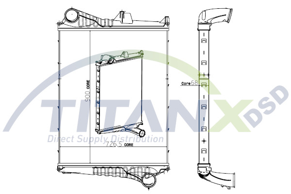 Compresor intercooler potrivit VOLVO FH, FH12, FH16, FM, FM II, FM10, FM12, FM7, FM9, FMX D10A320-D9B380 08.93-