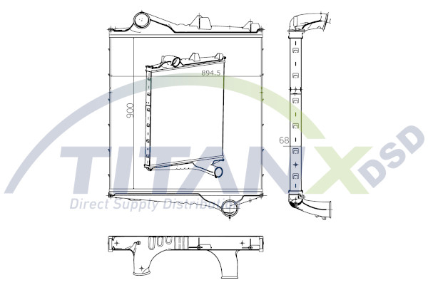 Compresor intercooler potrivit VOLVO FH, FH12, FH16, FM, FM II, FM10, FM12, FM7, FM9, FMX D10A320-D9B380 08.93-