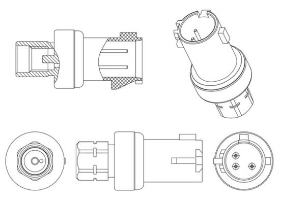 Comutator presiune aer conditionat potrivit CHRYSLER 300C, 300M, ASPEN, GRAND VOYAGER V, SEBRING, TOWN & COUNTRY, VOYAGER IV, VOYAGER V; DODGE JOURNEY, NITRO; JEEP CHEROKEE 2.0-6.4 dupa 1998 [2]