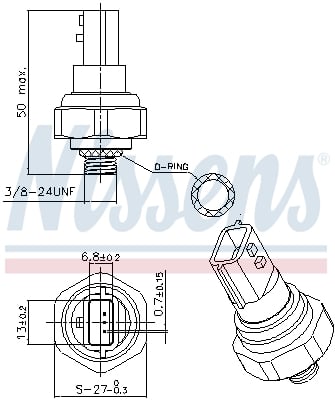 Comutator presiune aer conditionat potrivit DACIA DOKKER, DUSTER, LODGY, LOGAN II, LOGAN MCV II, SANDERO II, SANDERO III; RENAULT CAPTUR I, CAPTUR II, CLIO IV, CLIO V, ESPACE V 0.9-Electric 05.08-