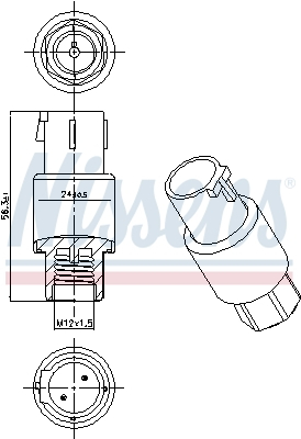 Comutator presiune aer conditionat potrivit FORD C-MAX, COUGAR, COURIER, FIESTA IV, FIESTA V, FIESTA MINIVAN, FOCUS C-MAX, FOCUS I, FOCUS II, FUSION, KA, KUGA I, MONDEO III 1.25-3.2D 02.96-08.14