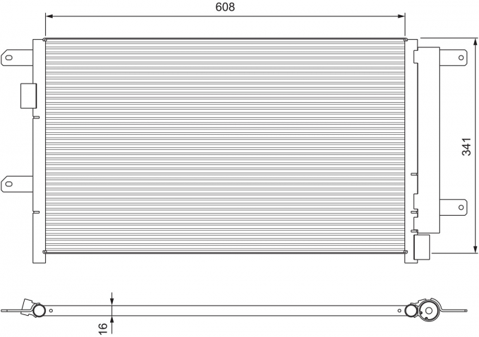 Condensator A/C 342x605x16 potrivit IVECO DAILY III, DAILY IV 07.99-08.11 [3]