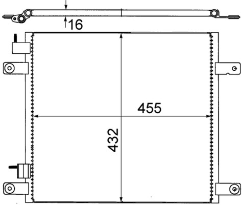Condensator A C 467x437x16 potrivit DAF 65 CF, 75 CF, 85 CF, CF 65, CF 75, CF 85 02.98-12.20