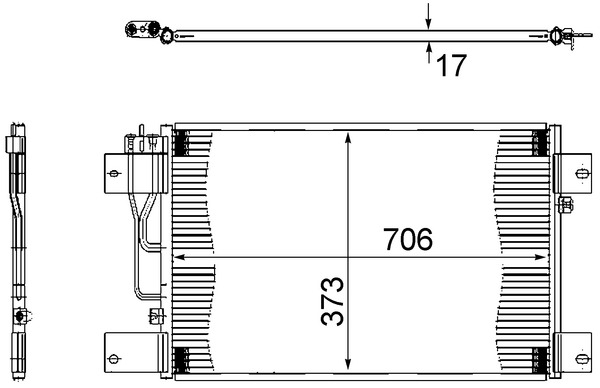 Condensator A C 720x390x16 potrivit SCANIA G I, P I, P,G,R,T, R I, T 01.03-