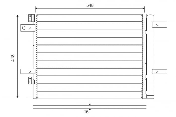 Condensator A C (cu uscator) potrivit CITROEN C4 GRAND PICASSO II, C4 PICASSO II, C4 SPACETOURER, GRAND C4 SPACETOURER, JUMPY III, SPACETOURER; FIAT SCUDO; OPEL GRANDLAND GRANDLAND X 1.2-Electric 02