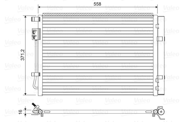 Condensator A C (cu uscator) potrivit HYUNDAI I20 ACTIVE, I20 II 1.2 1.4 11.14-