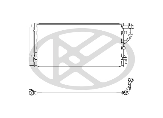 Condensator A/C cu uscator potrivit Kia Optima 2016-2019 - 2.0 hibrid, cu uscator, R 1234yf, aluminiu [2]