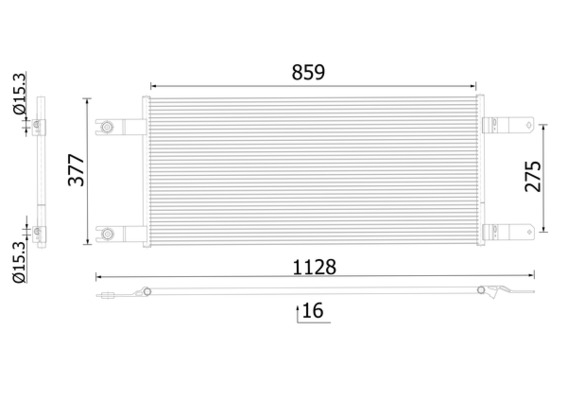 Condensator climatizare 377x859x16 potrivit SCANIA G II, P II, R II, S 09.16-