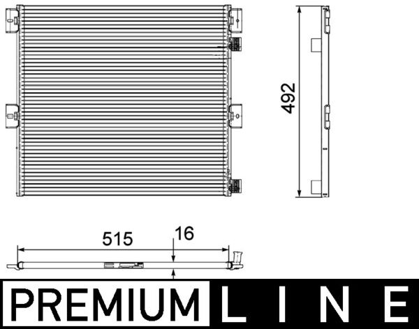 Condensator climatizare 515x492x16 potrivit RVI MIDLUM; VOLVO FL, FL II, FL III 03.00-