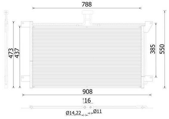 Condensator climatizare 772x438x16 potrivit SCANIA 4 05.95-04.08
