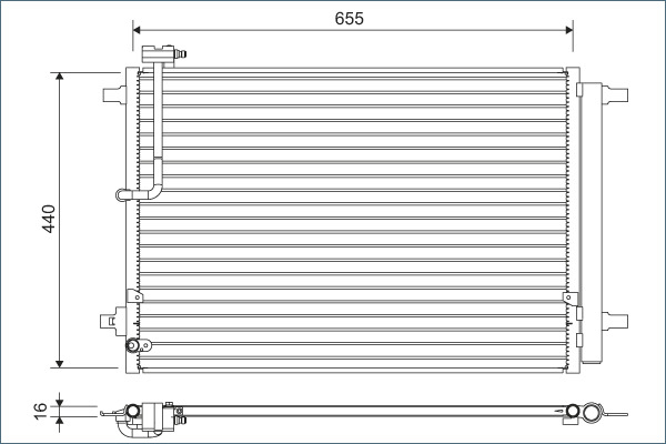 Condensator climatizare potrivit AUDI A8 D4; BENTLEY MULSANNE 2.0-6.8 2009-2020 - (cu uscator) [3]