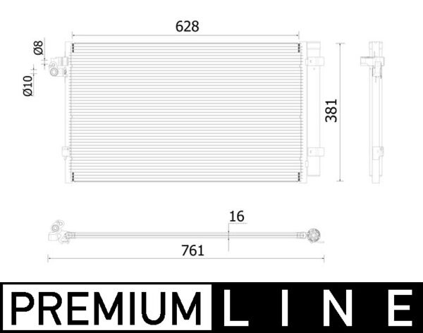 Condensator climatizare (cu uscator) potrivit BMW 5 (G30, F90), 7 (G11, G12), 8 (G14, F91), 8 (G15, F92), 8 GRAN COUPE (G16, F93) 3.0DH-6.6 09.15-